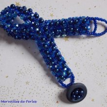 Pulsera Night Blue con cuentas de cristal nacarado y facetas